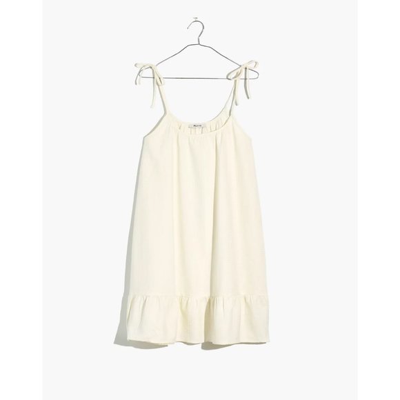 Madewell NWT Lightest Spun Tie-Strap Ruffle Hem Cover-Up Dress Size Large - Picture 2 of 11